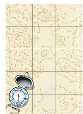 复古地图寻宝矢量图图片