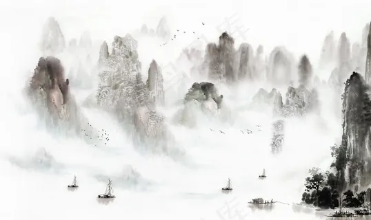 中国风新中式山水画图片 中国风新中式山水画图片