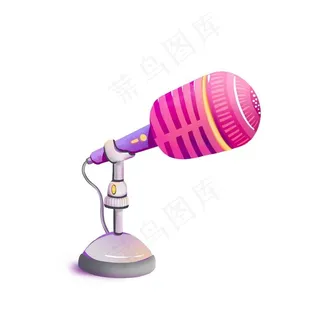 手绘粉色卡槽话筒插画图片 手绘粉色卡槽话筒插画图片