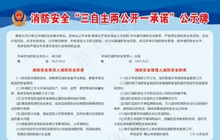 消防安全三自主两公开一承诺公示图片