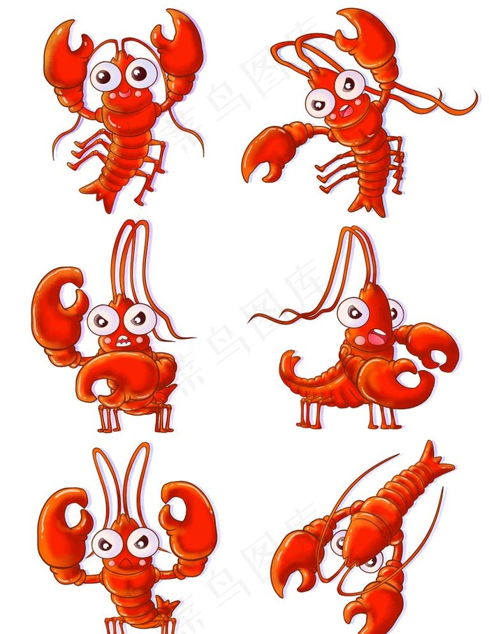 卡通小龙虾图片