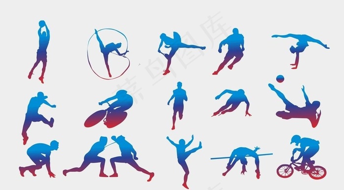 运动员剪影图片