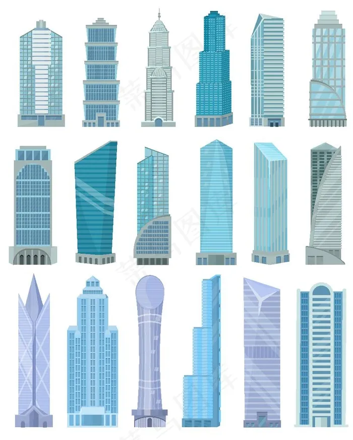 卡通建筑图片ai矢量模版下载