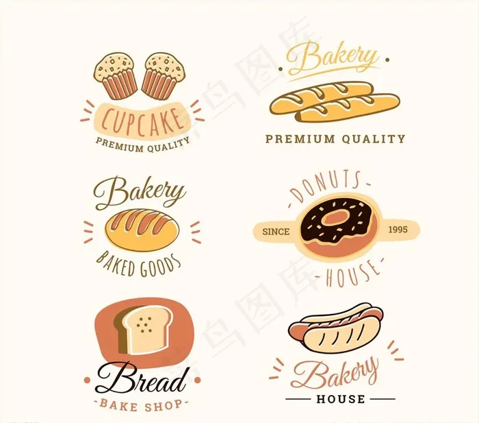 创意面包店标志图片ai矢量模版下载