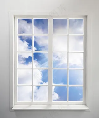 窗外蓝天风景图片