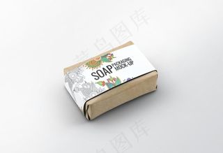 香皂肥皂传统纸质包装贴图样机图片