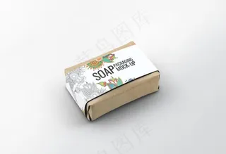 香皂肥皂传统纸质包装贴图样机图片