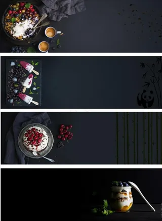 黑色简约美食促销电商淘宝ban图片