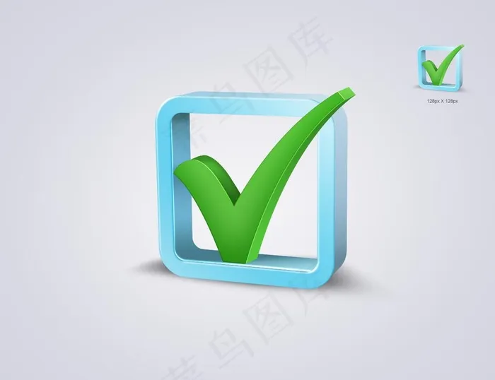 立体勾选框图片psd模版下载