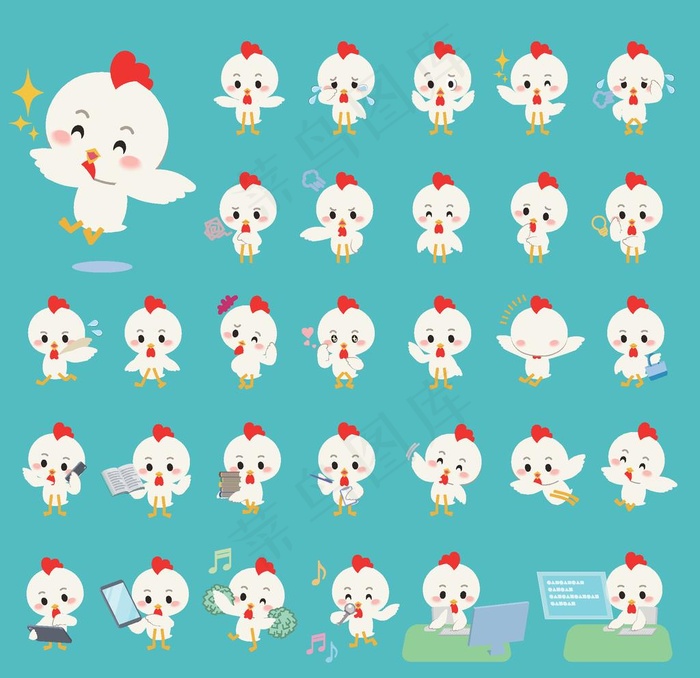 小鸡图片ai矢量模版下载