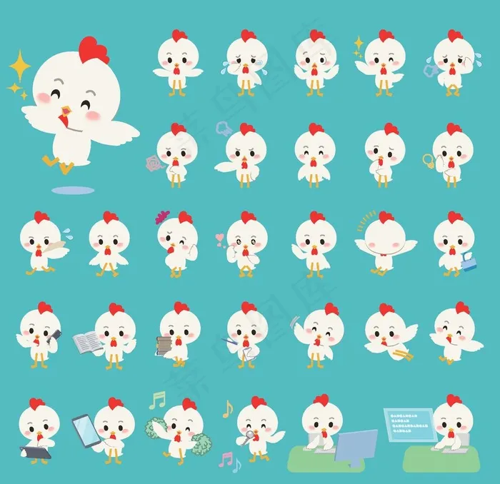 小鸡图片ai矢量模版下载