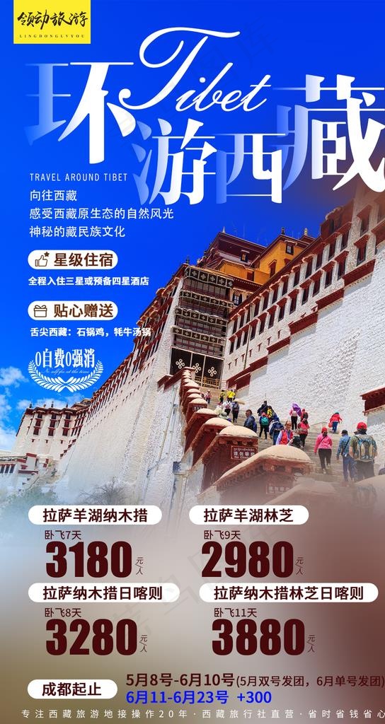 西藏旅游拉萨林芝羊湖纳木错图片psd模版下载