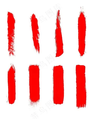 红色毛笔笔刷图图片