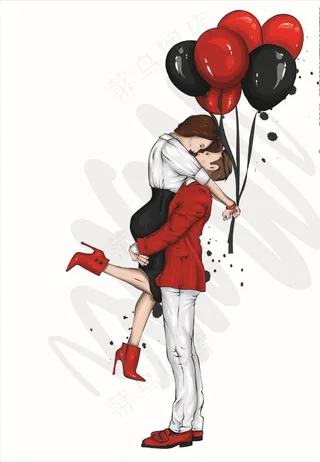 相拥的恋人图片