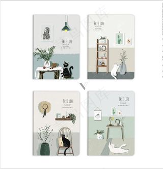 本子封面 自在的猫图片