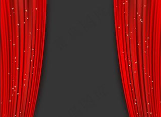 拉开的红色幕帘矢量素材图片