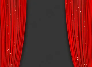 拉开的红色幕帘矢量素材图片