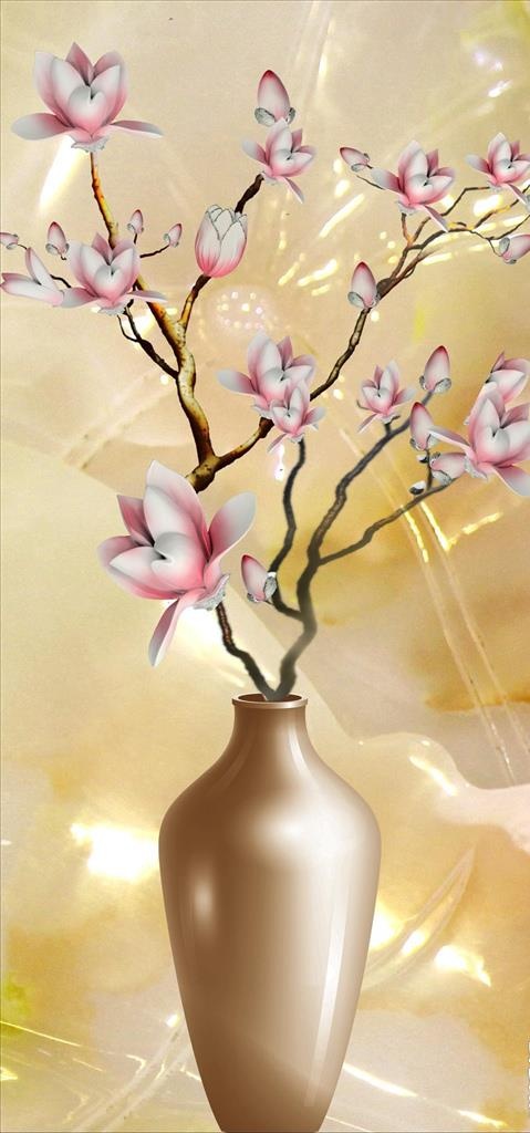 吉祥平安玉兰花大理石玄关图片