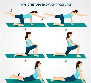 正确和不正确的物理治疗姿势图片