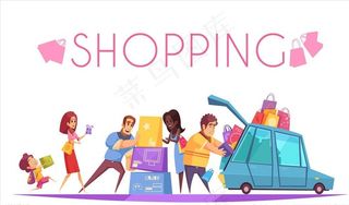 购物人物图片