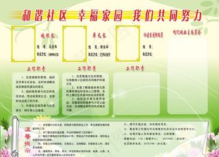 楼栋长公示牌图片