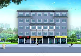 临街商铺效果图图片