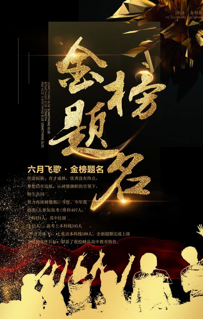 高考金榜题名海报图片(3543X5315(DPI:150))psd模版下载