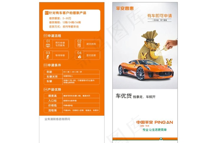 平安普惠车贷图片cdr矢量模版下载