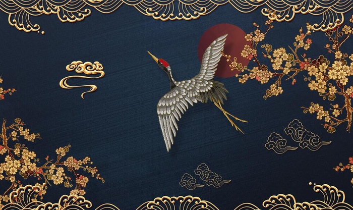 大气新中式花纹背景图片