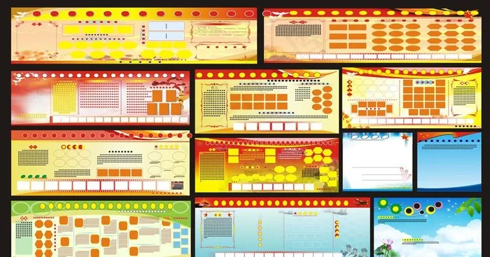 系列展板CDR分层模板图片(9000X5000)cdr矢量模版下载