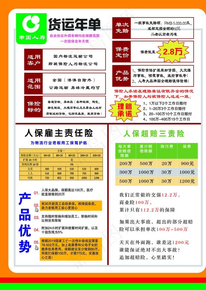 中国人寿  人保彩页图片psd模版下载