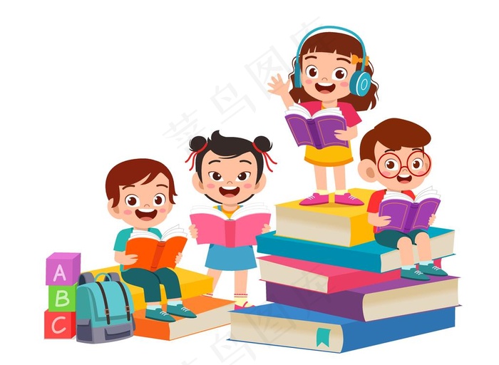 学习的小孩图片eps,ai矢量模版下载