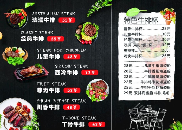 牛排图片psd模版下载