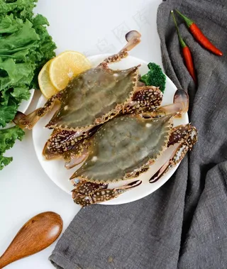 新鲜梭子蟹高清摄影素材图片