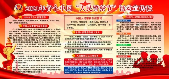 人民警察节展板图片