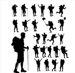 旅行者剪影图片