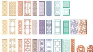 中式窗格窗花镂空图案图片