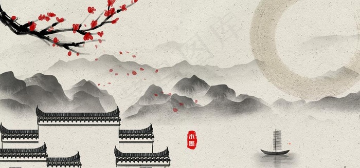 国风背景图片(4000X2000(DPI:72))psd模版下载