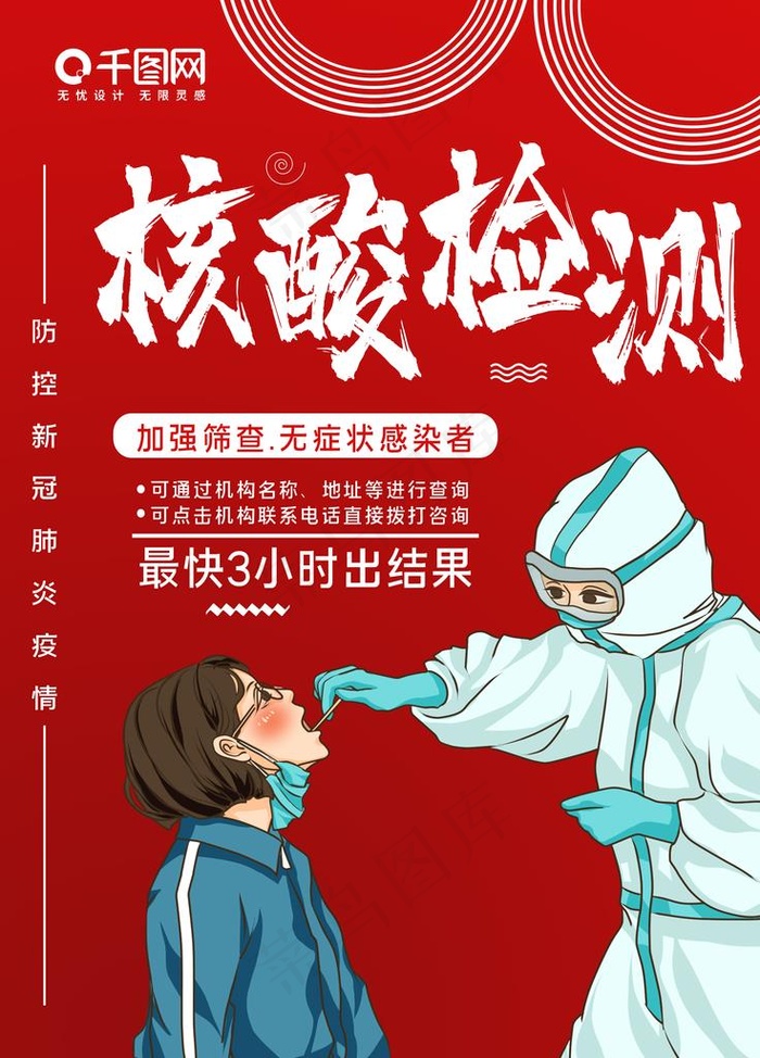 核酸检测疫情防控宣传海报图片