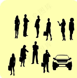 职业人 车的剪影图片