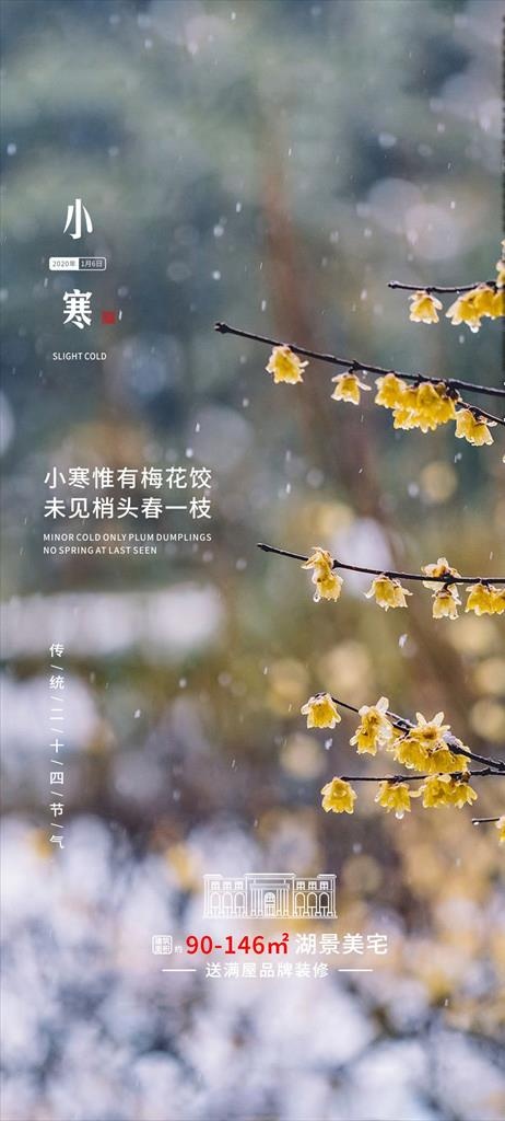 节气 小寒 地产 转发图 创意图片