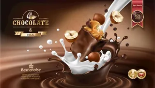 巧克力雪糕与特效素材海报图片