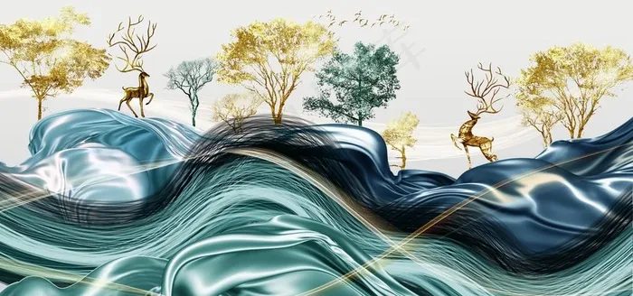 轻奢装饰画图片(7087X3543(DPI:150))psd模版下载