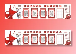 加强民族团结   文化墙图片