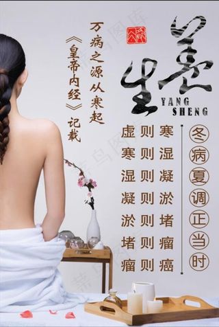 养生艾灸宣传展板海报图片