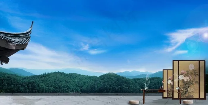 中式地产  主画面图片(8465X4528(DPI:100))psd模版下载