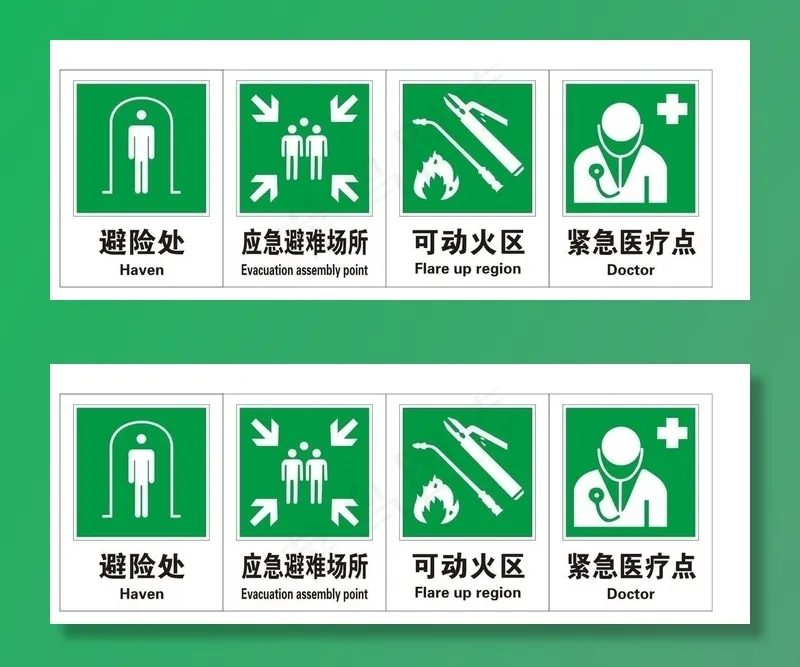 紧急避难标识图片cdr矢量模版下载