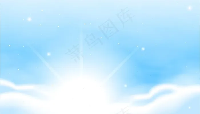 蓝色天空插图图片ai矢量模版下载