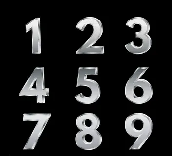 银色金属数字矢量图片