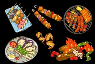 烧烤撸串烤串素材图片